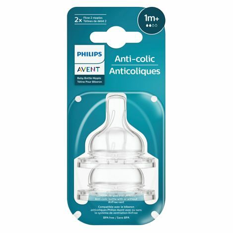 Philips Avent соска Anti-colic медленный поток 1 мес+ 2 шт SCY762/02