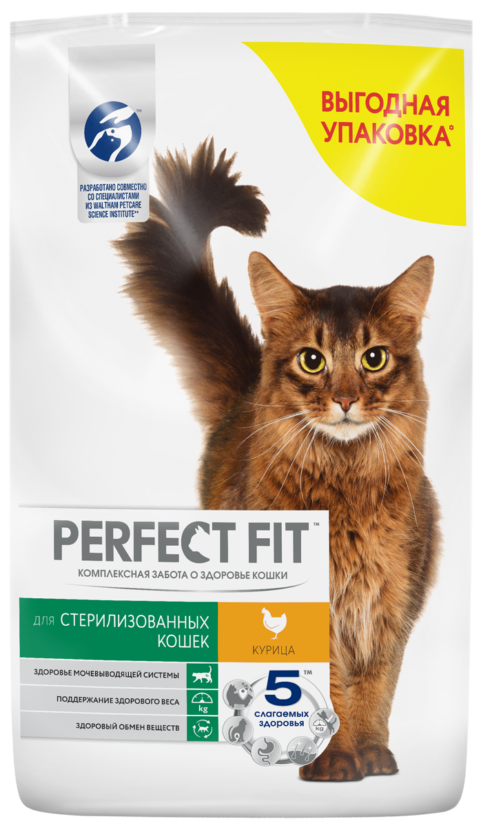 

Сухой полнорационный корм PERFECT FIT™ для стерилизованных кошек с курицей 10 кг
