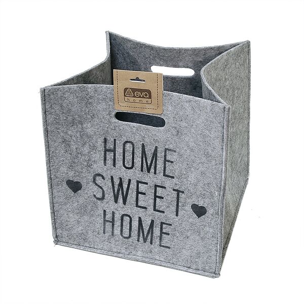 Корзинка для хранения Eva Sweet Home, светло-серый, искусственный войлок, 30 х 30 х 30 см