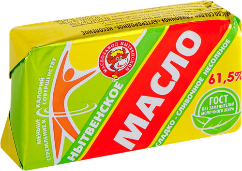 

Масло Нытвенское бутербродное сладко-сливочное 61.5% 175 г