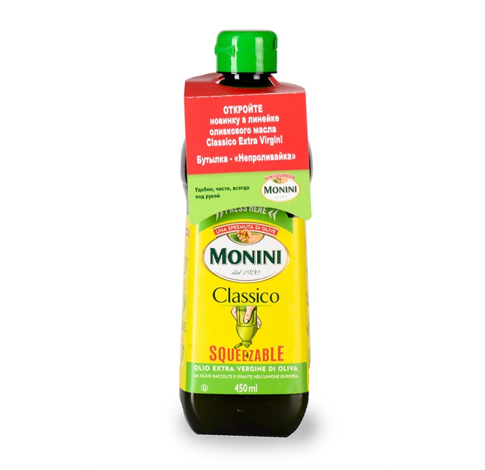 

Масло оливковое Monini Classico Squeezable Extra Virgin, регион Умбрия, 450 мл