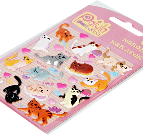 Наклейки мягкие PATULA Кошки, в ассортименте