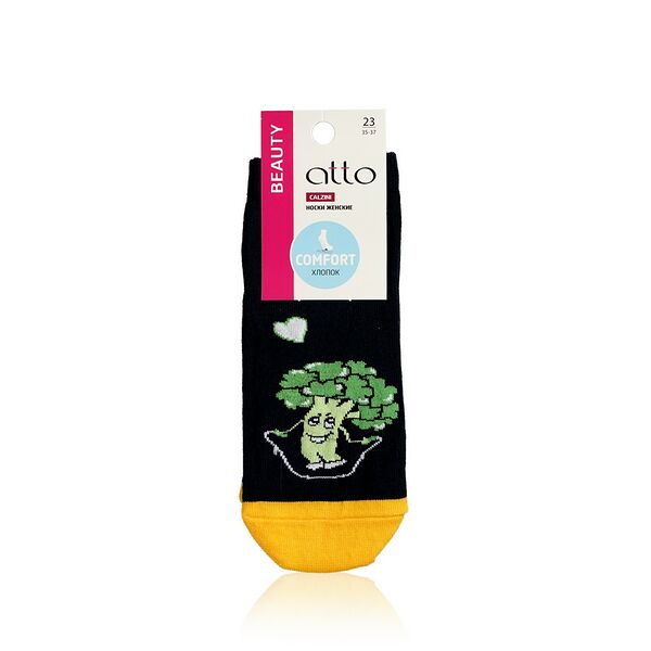 Женские носки Atto Брокколи 40-7-21ЛС трикотажные, сине-желтые, р.23