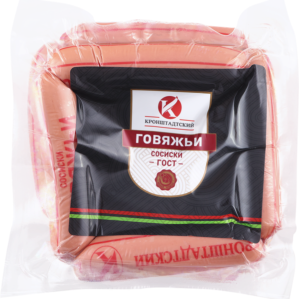 Сосиски КРОНШТАДТСКИЙ Говяжьи ГОСТ, 600г