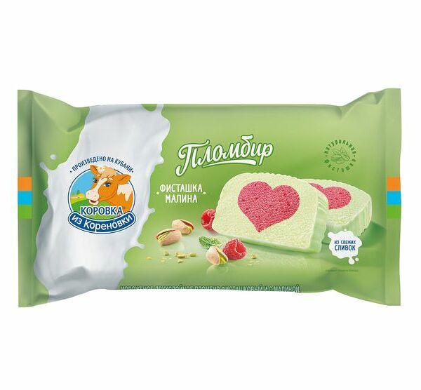 Мороженое Коровка из Кореновки Пломбир фисташка малина