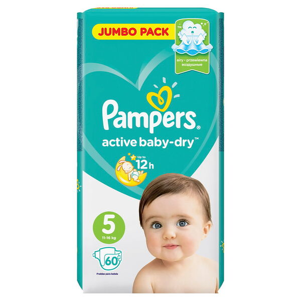 PAMPERS Подгузники Active Baby-Dry Junior (11-16 кг) Упаковка  Mega 60