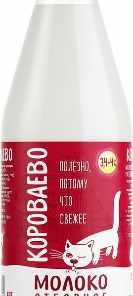 Молоко Короваево Отборное пастеризованное 3.4-4%