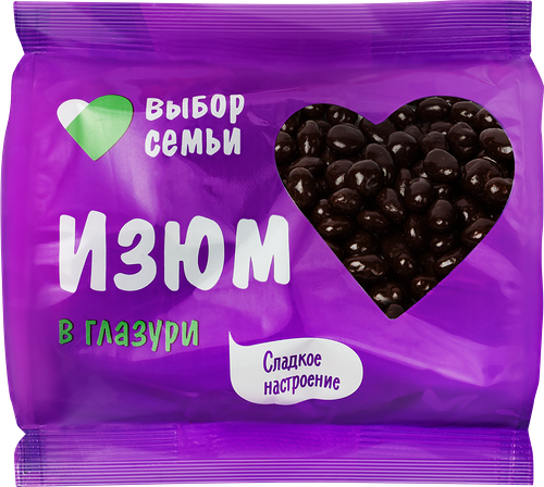 Конфеты ВЫБОР СЕМЬИ Изюм в глазури, 100г