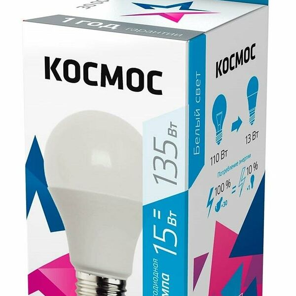 Светодиодная лампа Космос Экономик А60 15W Е27 4500K