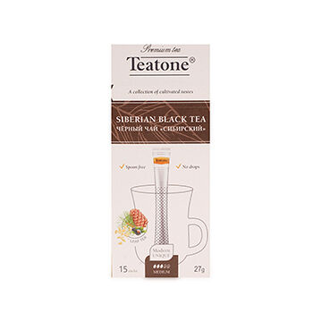 Чай чёрный «Сибирский» с ароматом кедра и можжевельника, Teatone, в стиках, 15 шт.*1.8 г, Россия