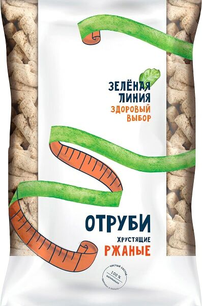 Отруби Зеленая линия Хрустящие ржаные 230г