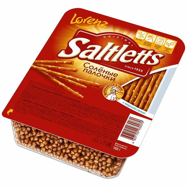 Палочки Классические соленые Lorenz Saltletts, 150 г