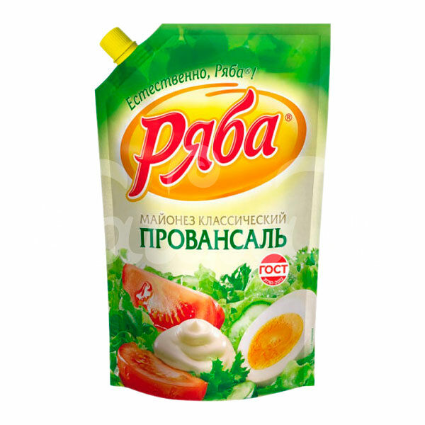 Майонез Ряба 50.5% 630гр Провансаль Классический дой-пак