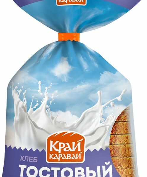 Хлеб Край Каравай Тостовый с молоком, формовой, нарезка