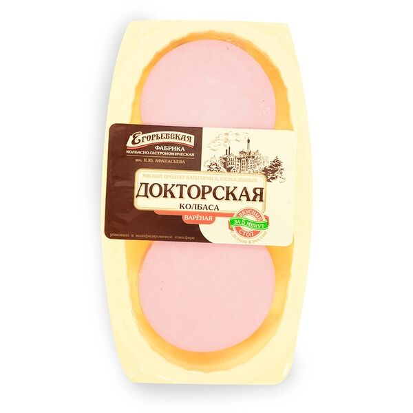 Колбаса вареная КФ ЕГОРЬЕВСКАЯ Докторская высший сорт, нарезка, 300г