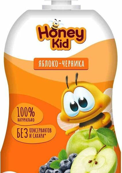 Пюре Honey Kid из яблок и черники с 5 месяцев 220г