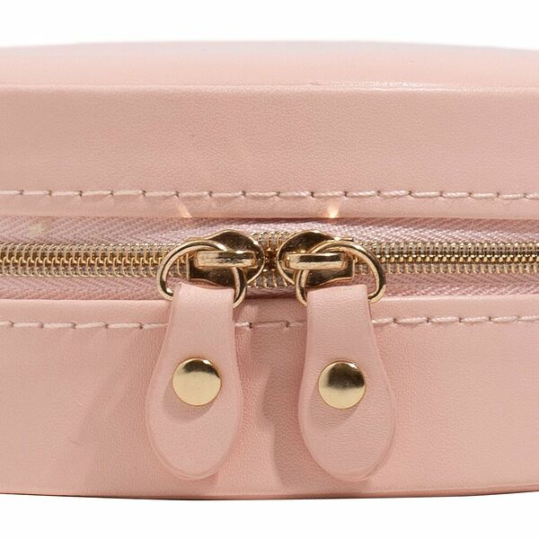 RONDA Шкатулка для украшений, экокожа, пудра, круглая