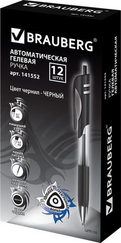 

Ручка гелевая Brauberg Black Jack черный, автоматическая, трехгранная, 0,7мм, Арт. 141552