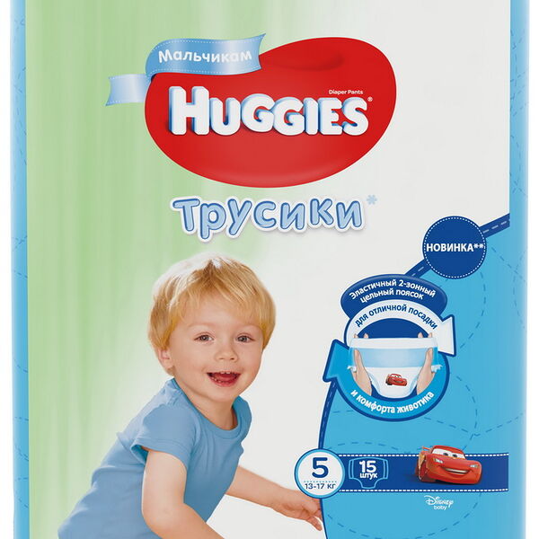 Трусики-подгузники HUGGIES Little Walkers Conv 15шт. (Воу) small вес 15