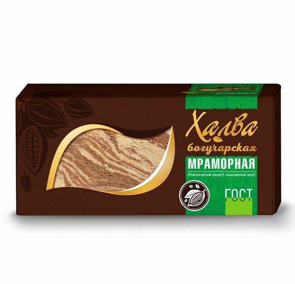 Халва Богучарская подсолнечная мраморная неглазированная, 450г