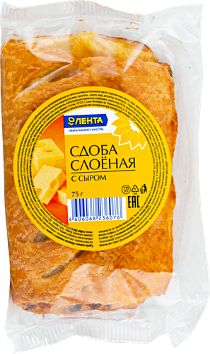 

Сдоба слоеная ЛЕНТА с сыром, 75г
