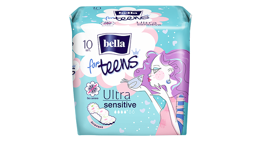 Прокладки Bella For teens супертонкие Sensitive 10 шт