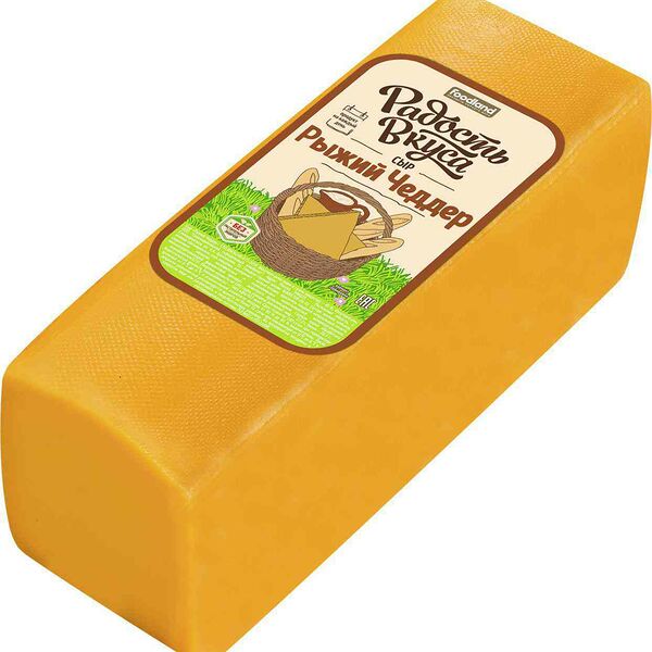 Сыр Радость вкуса Чеддер рыжий, кусок 45%