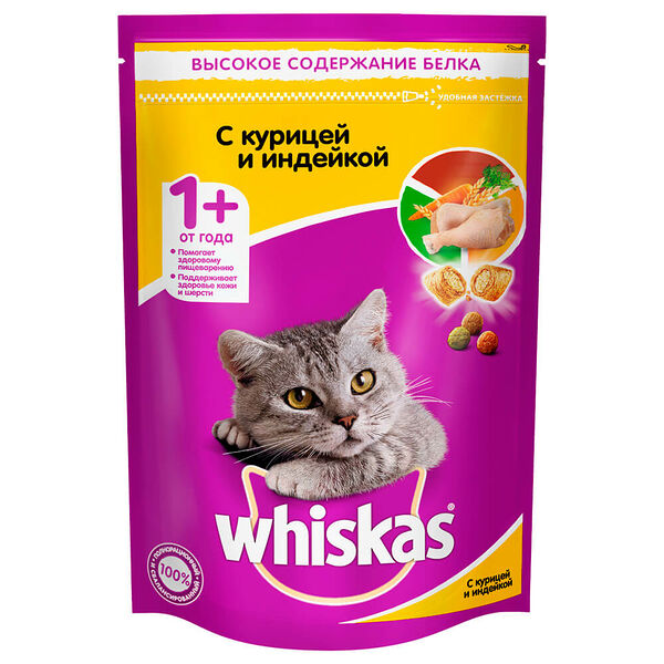 Корм для кошек Whiskas 350г с курицей и индейкой