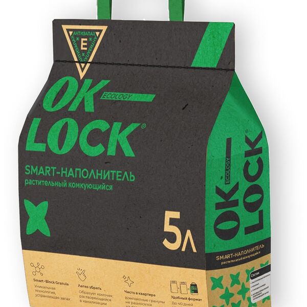 Наполнитель растительный Ok-Lock комкующийся д/кош 11л