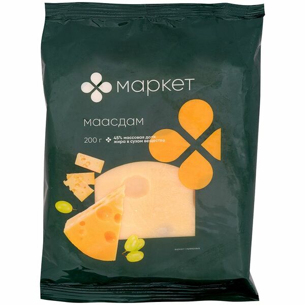Сыр Маасдам 45% Маркет Перекрёсток, 200г