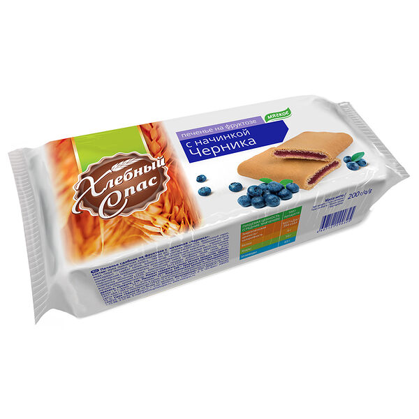 Печенье на фруктозе с черничной начинкой 200 гр. Россия