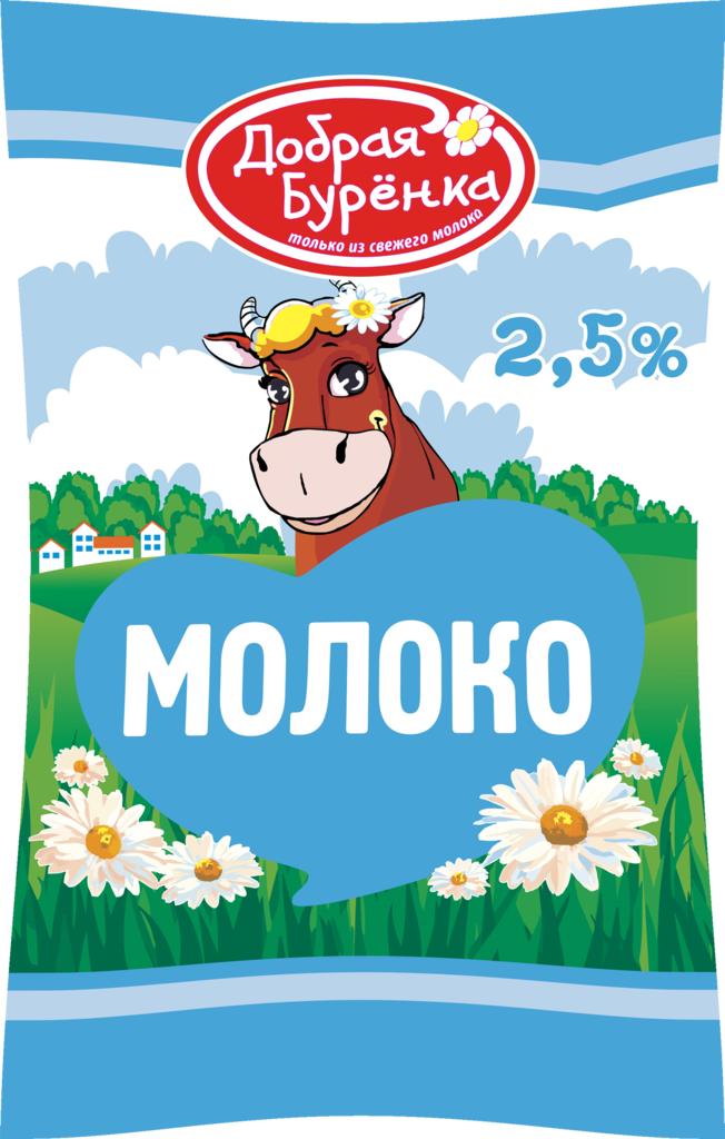 

Молоко Добрая Буренка пастеризованное 2.5% 900 мл