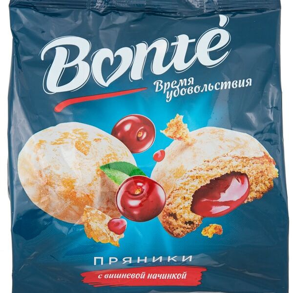 Пряники Bonte с вишневой начинкой 300г
