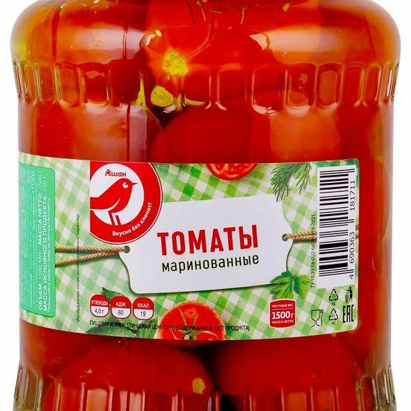 Томаты Ашан Красная птица маринованные