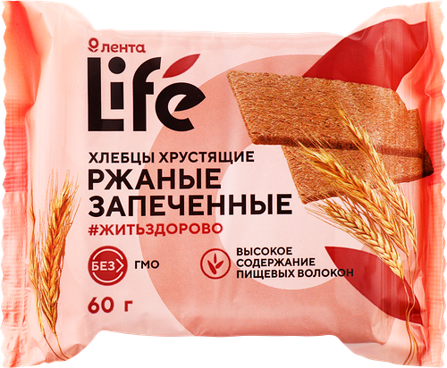 Хлебцы ржаные ЛЕНТА LIFE хрустящие запеченные