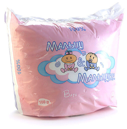 Вата Малыш&Малышка нестерильная 100 гр