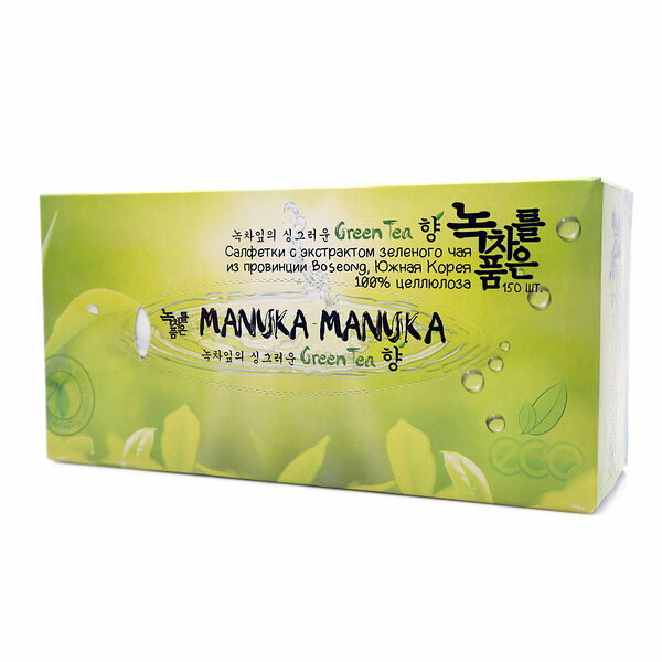 Салфетки green tea (грин ти) ТМ Manuka Manuka (Манука Манука), 150 шт