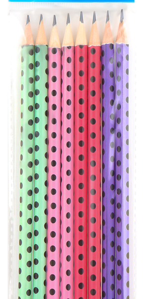 Набор карандашей чернографитных ЛЕНТА НВ, с ластиком, 8шт