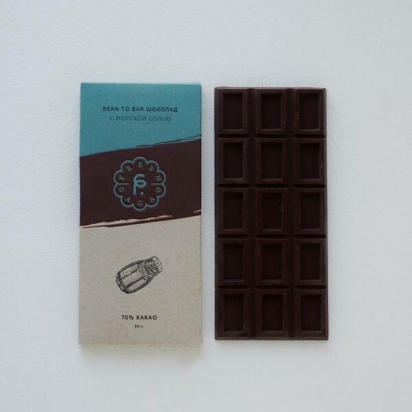 Шоколад серия Крафт «С морской солью» 70%
