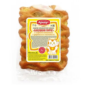 Пирог Арнаут Бабушкин пирог с сырной начинкой с укропом и чесноком 160г