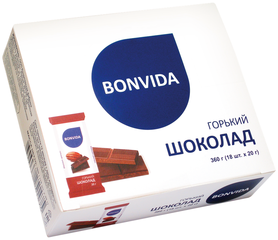 

Шоколад горький Bonvida, 18х20 г