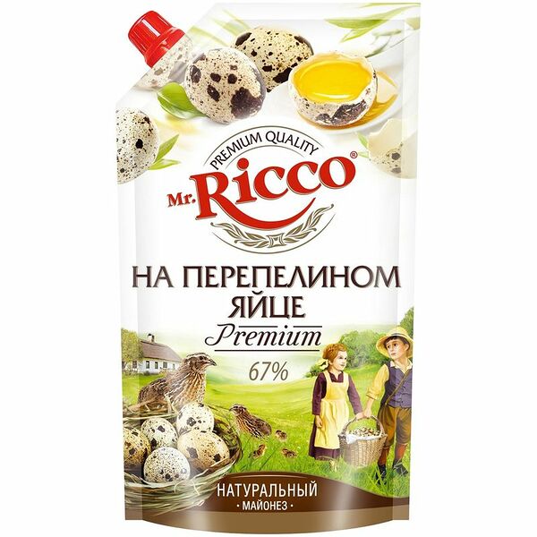 Майонез Mr. Ricco на перепелином яйце 67%, 400г