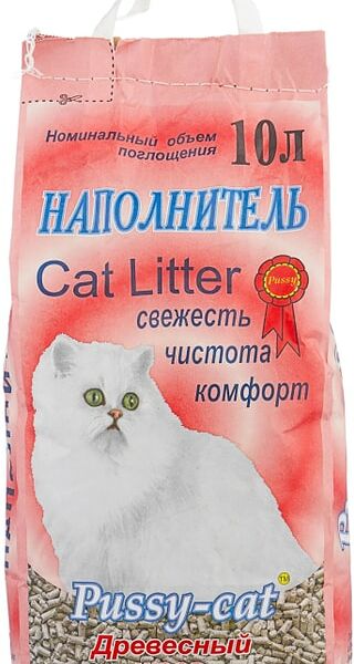 Наполнитель для кошачьего туалета Pussy-Cat древесный 10 л