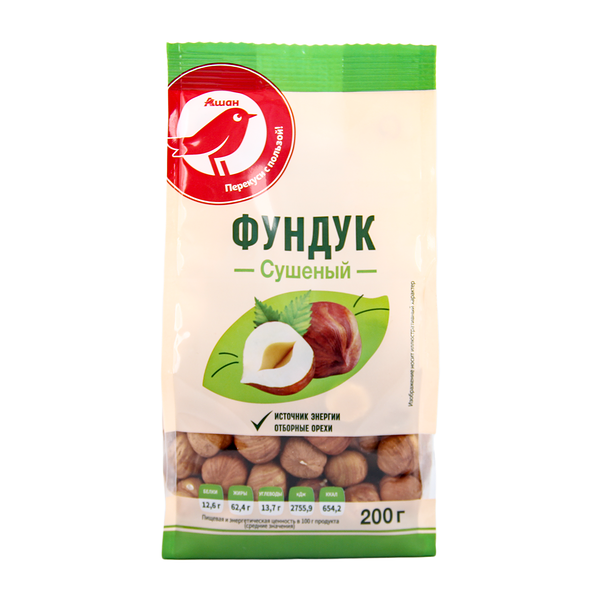Фундук АШАН Красная птица сушеный 200г