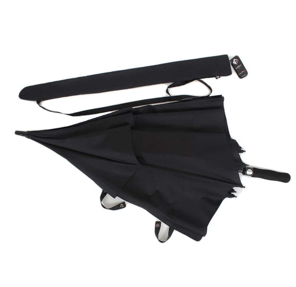 

Зонт мужской Flioraj антишторм п/авт. трость, черный, Китай