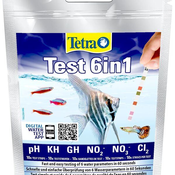 Тестовые полоски для пресной воды Tetra Test 6в1 GH/KH/NO2/NO3/pH/Cl 10 шт.