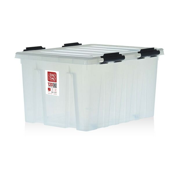 Контейнер на защелках RoxBox, 120 л, прозрачный