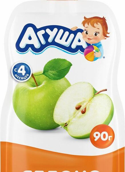 Пюре фруктовое Агуша Яблоко с 4 месяцев 90г