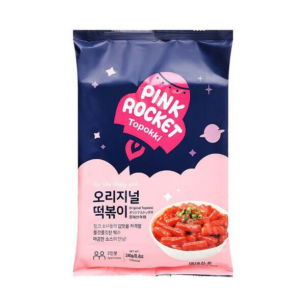 Рисовые палочки Токпокки Pink Rocket с оригинальным соусом, 240 г