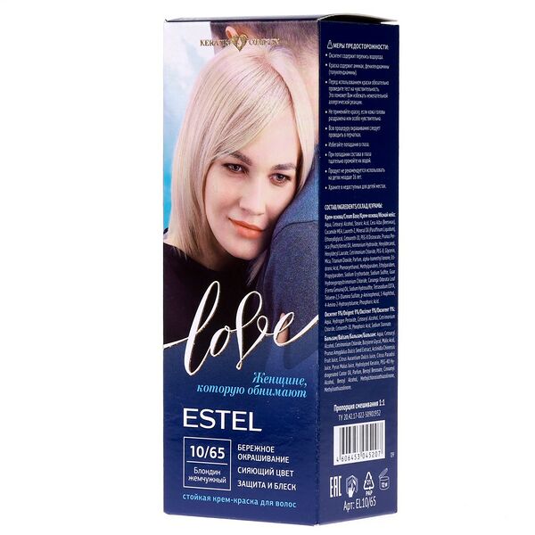 Краска-крем для волос Estel Love 10/65, Блондин жемчужный